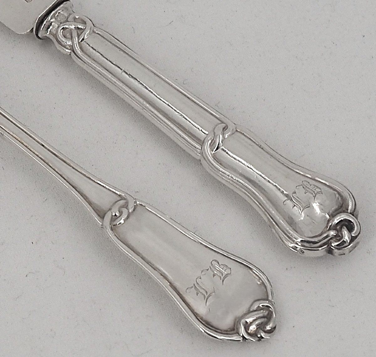 45-piece Dessert Set, Solid Silver Minerva, Gordian Knot, For 15 People.-photo-4