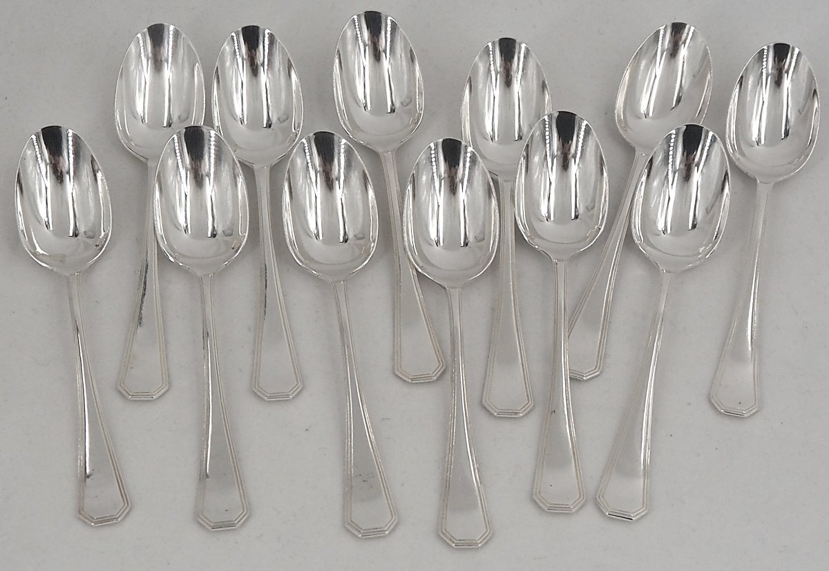 Christofle América Model, 37-piece Silver-plated Cutlery Set, In Excellent Condition.-photo-1