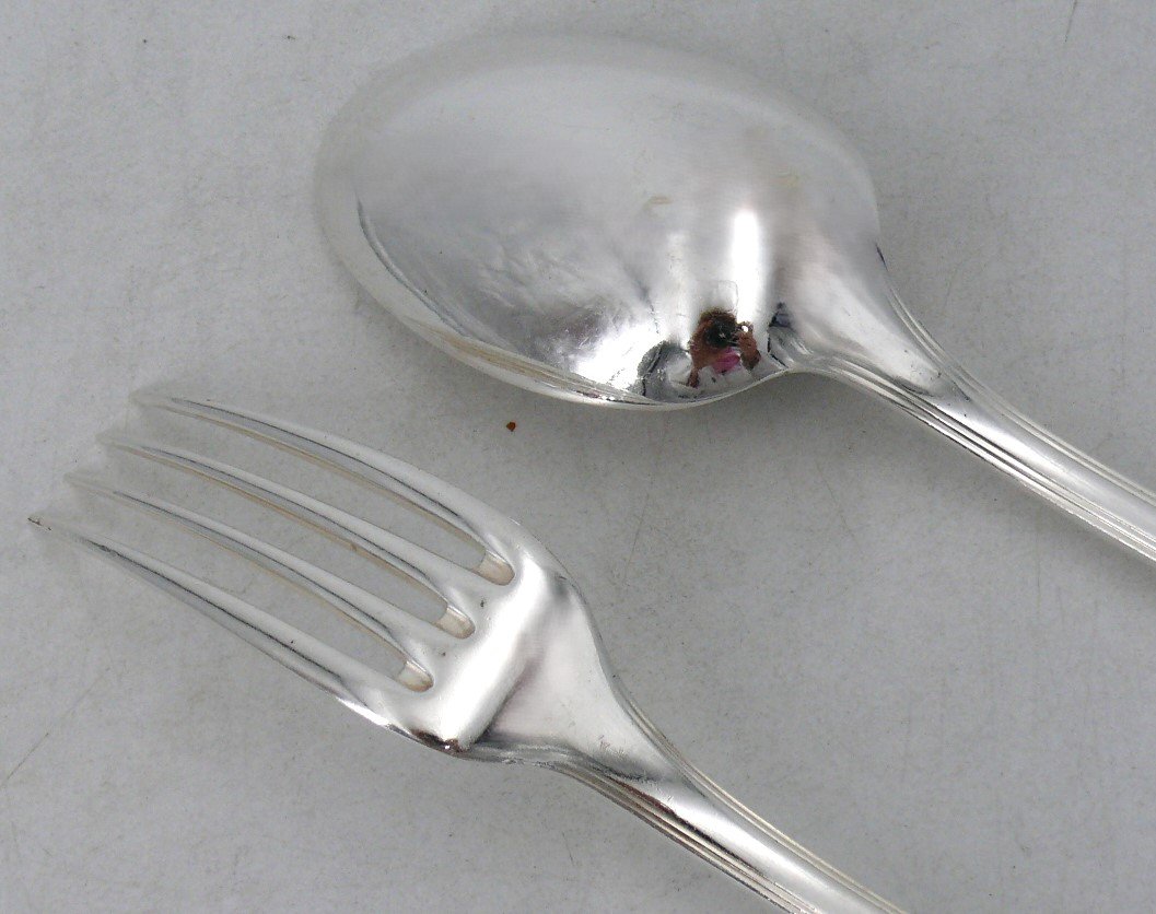Christofle América Model, 37-piece Silver-plated Cutlery Set, In Excellent Condition.-photo-2
