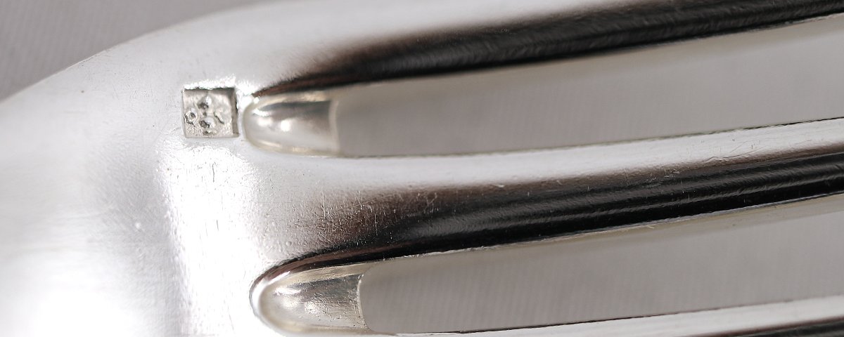 Christofle América Model, 37-piece Silver-plated Cutlery Set, In Excellent Condition.-photo-5
