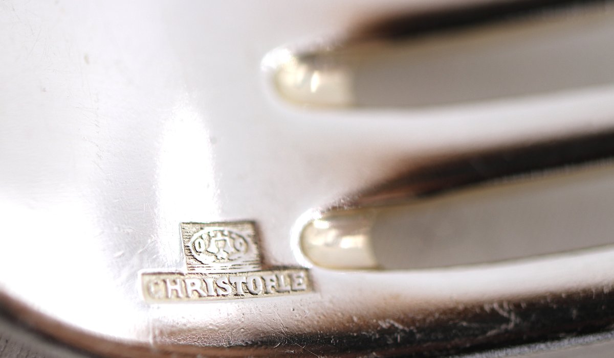 Christofle Perles Model, 12 Table Settings, 24 Pieces, Silver-plated Metal, Excellent Condition.-photo-5