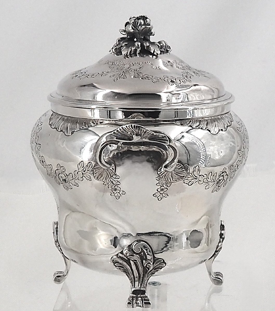 Bordeaux, Solid Silver Sugar Bowl XVIII, Joseph Roger, Received In 1778, Excellent Condition.-photo-4