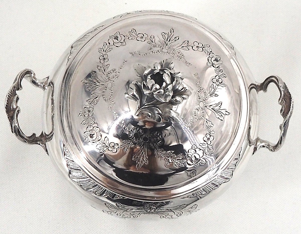 Bordeaux, Solid Silver Sugar Bowl XVIII, Joseph Roger, Received In 1778, Excellent Condition.-photo-1
