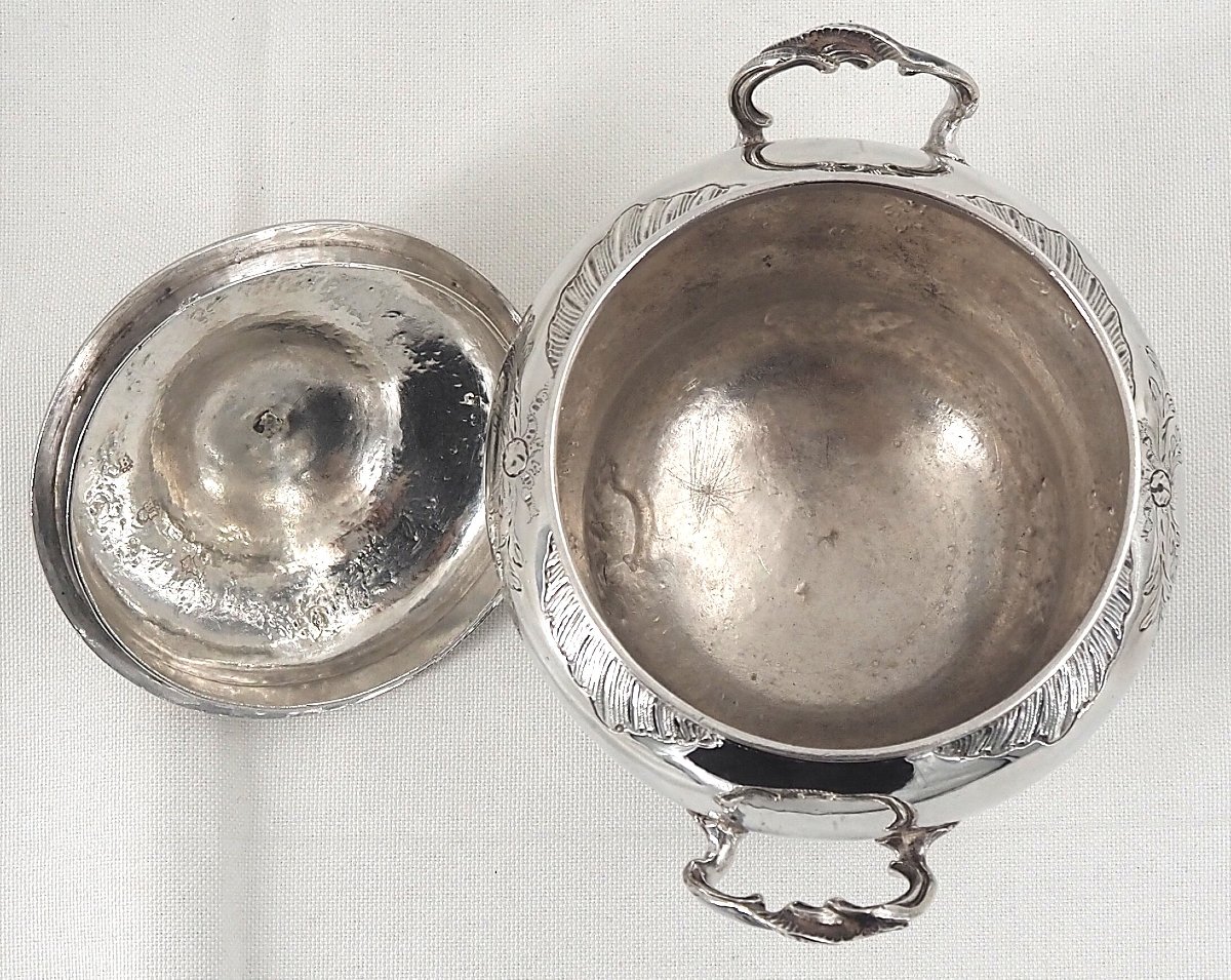 Bordeaux, Solid Silver Sugar Bowl XVIII, Joseph Roger, Received In 1778, Excellent Condition.-photo-2