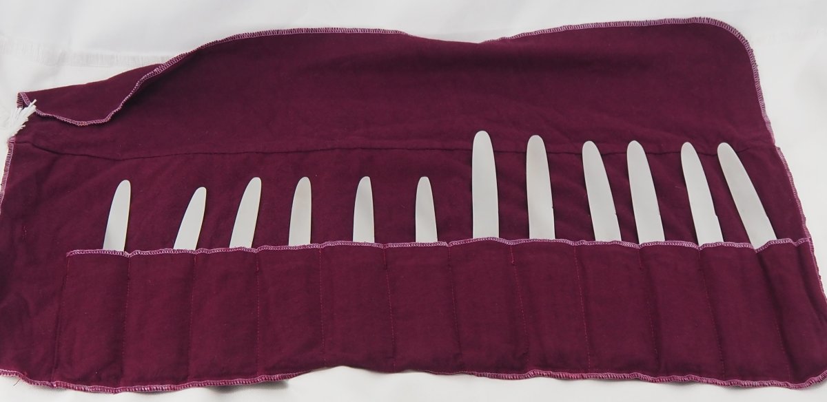 12 couteaux Art Déco argent massif allemand, 6 couteaux de table + 6 couteaux à entremets.-photo-7