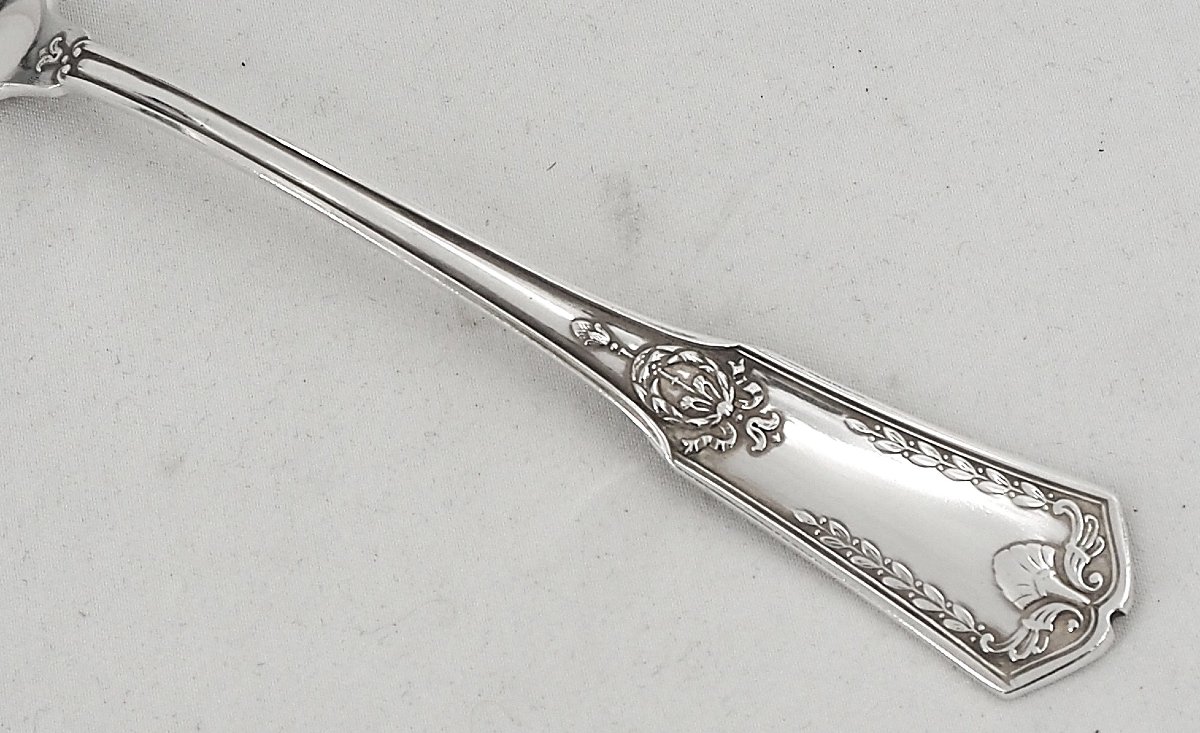 Perrin, Sfam, Sans Gêne Model, 12 Entremets Cutlery, Dessert, 24 Pieces, Silver-plated Metal.-photo-4