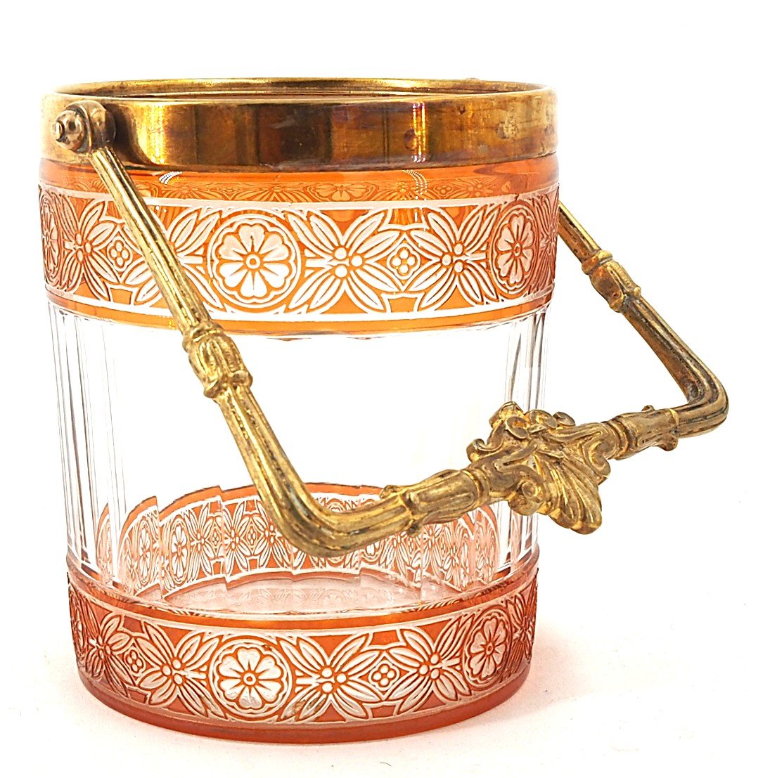 Baccarat "Empire" seau à biscuits doublé, taillé et dégagé, excellent état.-photo-1