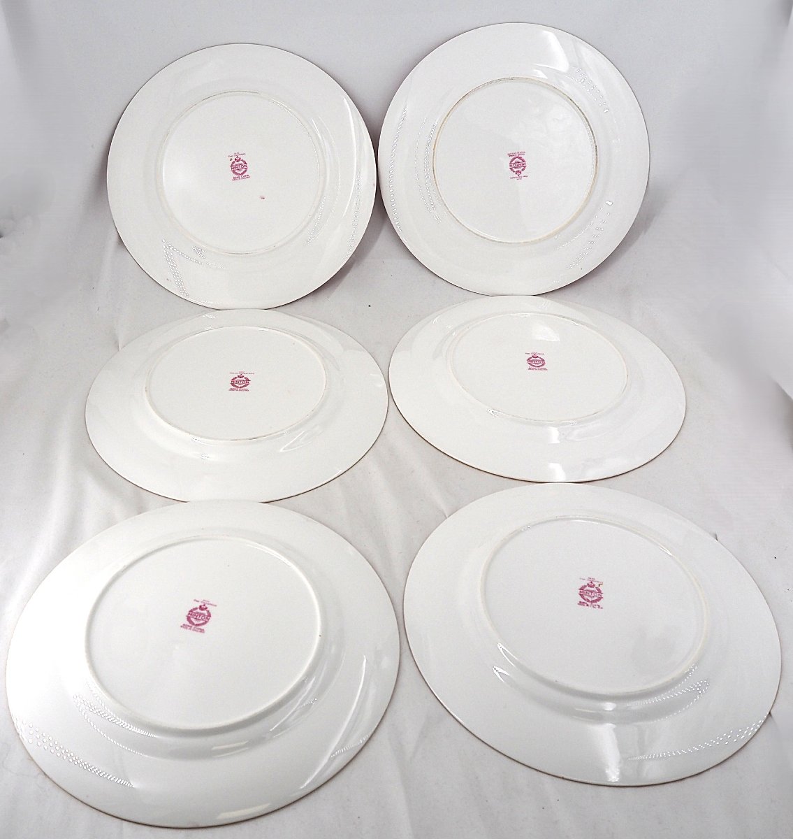 Minton Pink Cockatrice, 6 Dinner Plates, 26.7 Cm, 10 1/2".-photo-4