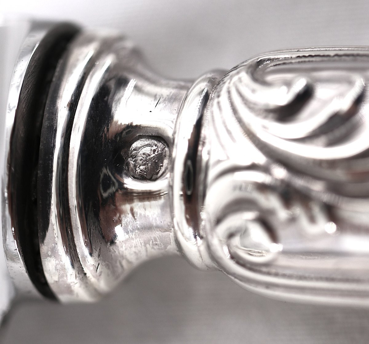 24 Minerva Silver-plated Knives: 12 Table Knives + 12 Dessert Knives, Armand Frenais, Monogrammed.-photo-5