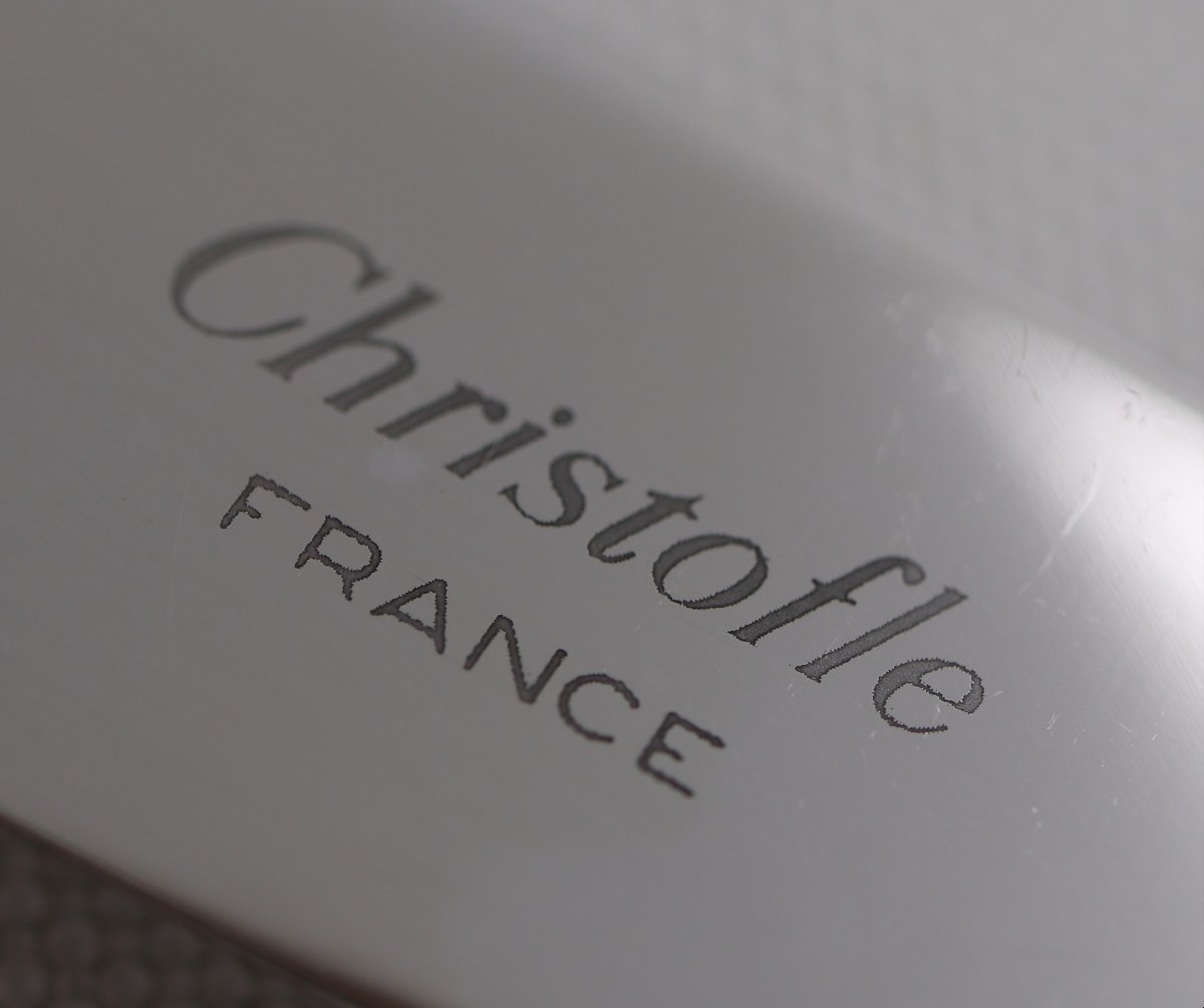 Christofle Vendôme Model, 12 Dessert Knives, Cheese Knives In Silver-plated Metal.-photo-3