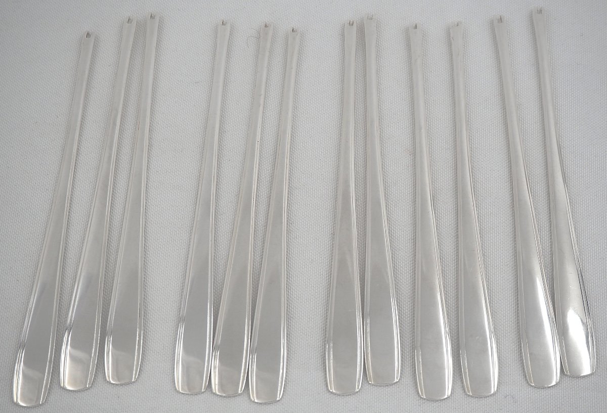 Christofle 12 Lobster And Shellfish Picks, Art Deco, In Excellent Condition.-photo-3