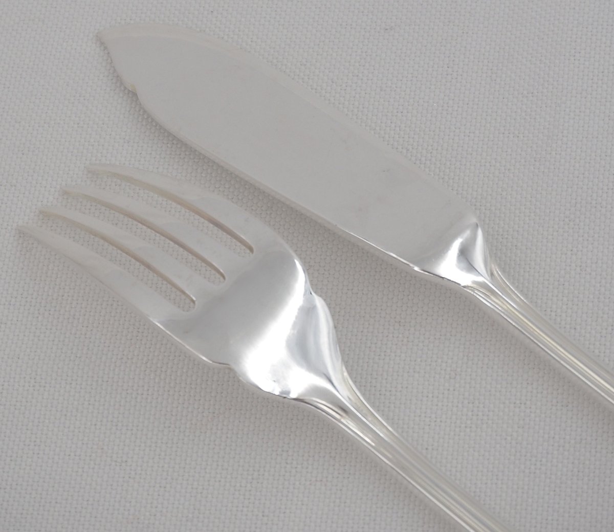 Christofle Albi Pattern, 12 Fish Cutlery Pieces, Silver-plated Metal, 24 Pieces In Perfect Condition.-photo-3