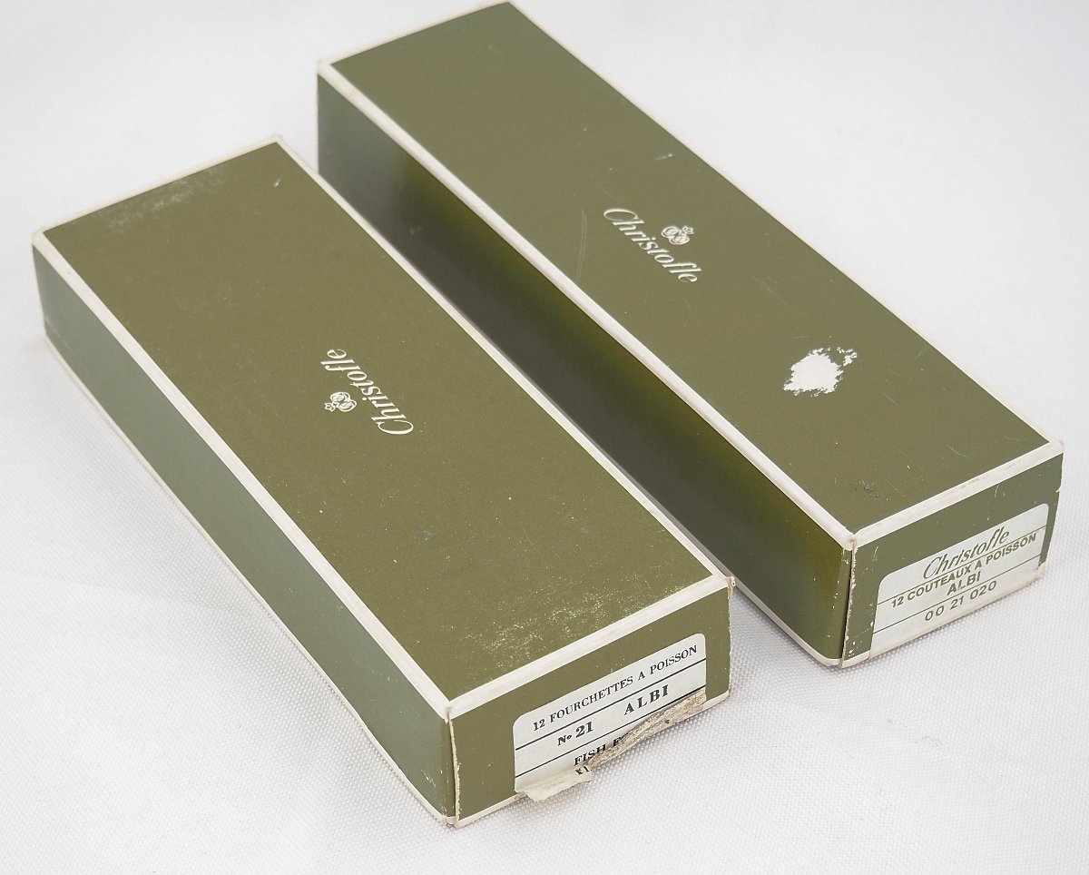 Christofle Albi Pattern, 12 Fish Cutlery Pieces, Silver-plated Metal, 24 Pieces In Perfect Condition.-photo-8