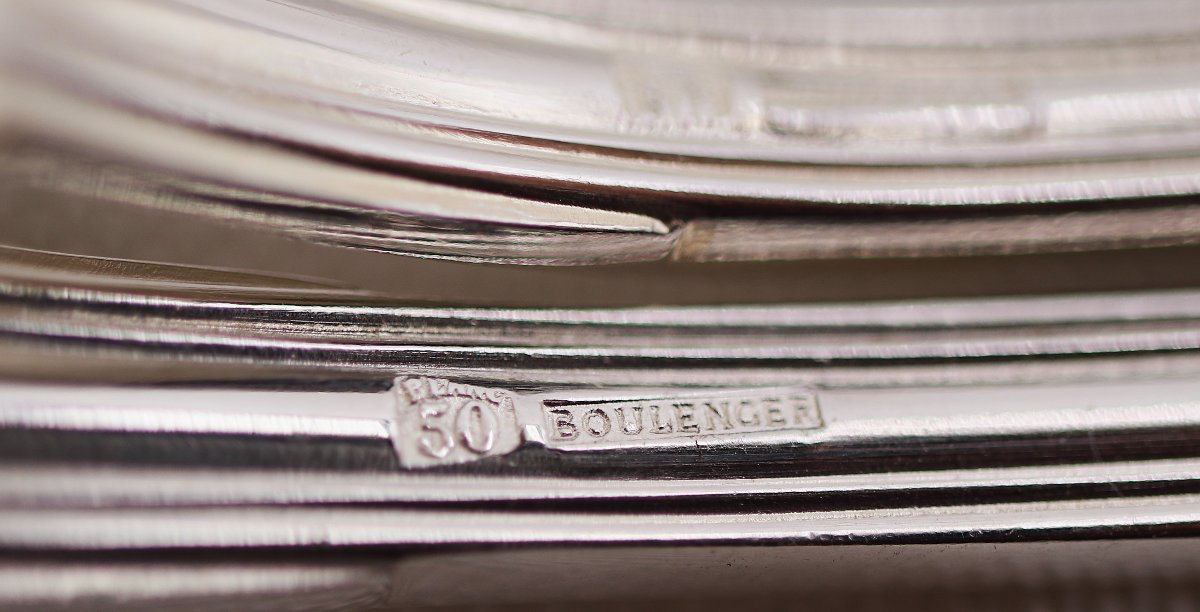 Boulenger, 12 couverts à poisson modèle au Filet, 24 pièces en métal argenté.-photo-4