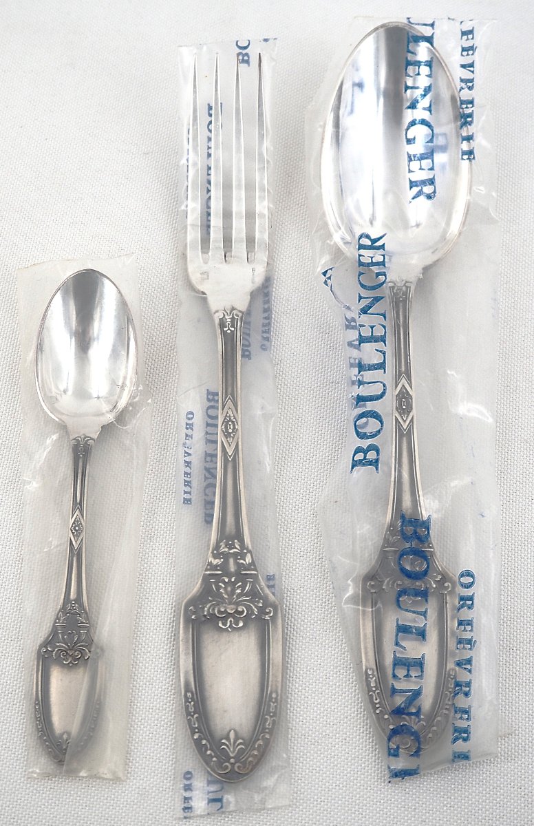 Boulenger Marie Louise Model, Empire Style, 36-piece Cutlery Set, New In Blister Packs.-photo-2