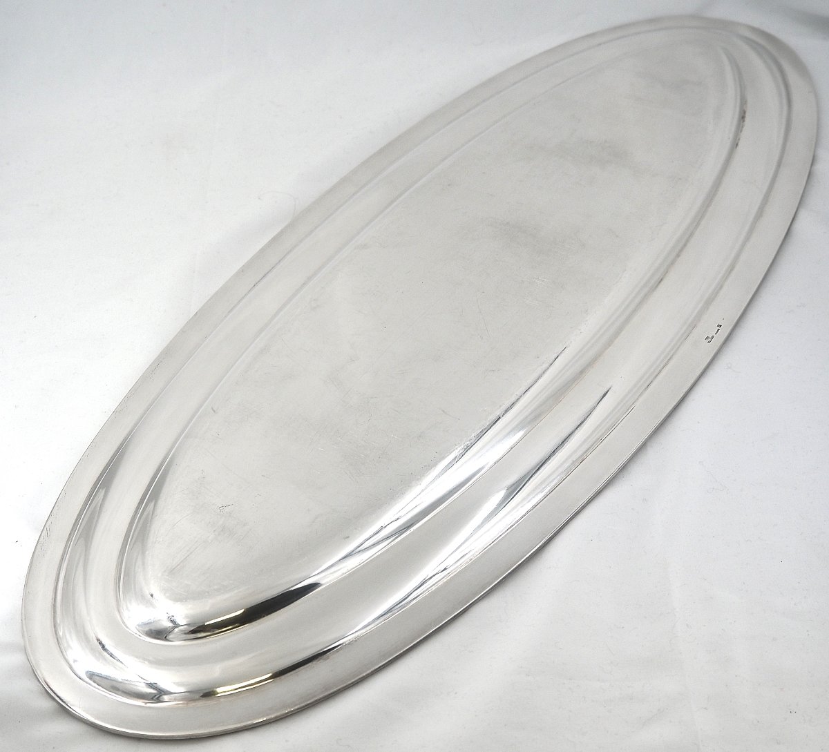 Christofle Rubans Pattern Large Fish Platter 70 X 27 Cm, Silver-plated Metal, Very Good Condition.-photo-3