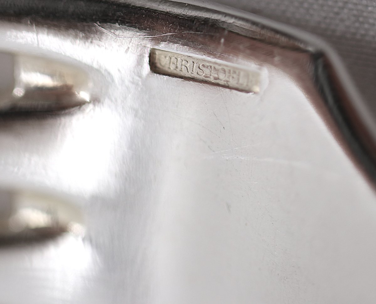 Christofle Baguette Fidélio Antique Model, 12 Place Settings + 1 Ladle, 25 Pieces, Silver-plated Metal.-photo-4