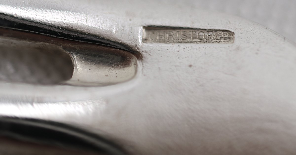 Christofle Malmaison Antique Model, Cutlery Set For 6 People, 25 Pieces, Knives.-photo-5