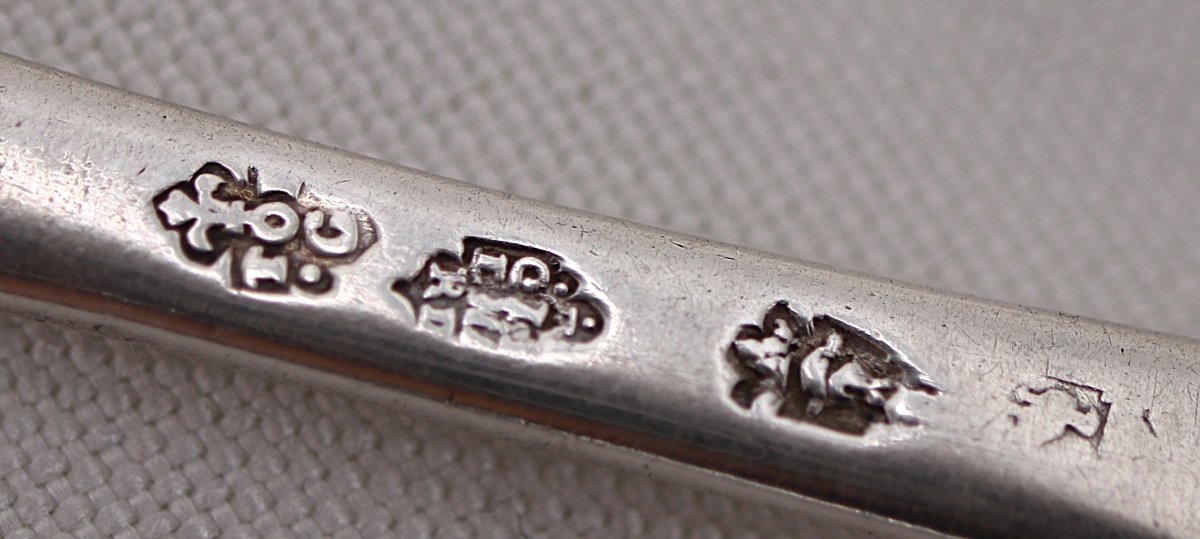 Fourchette argent massif XVIIIe, Uniplat, Toulouse 1757, Jean-Antoine Gailhard.-photo-2