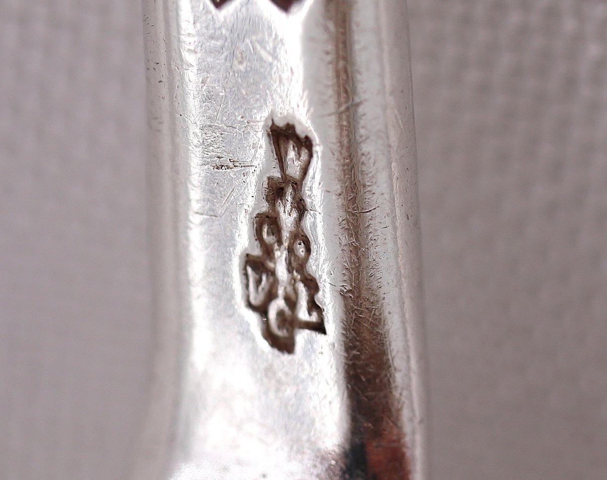 Table Spoon, Solid Silver 18th Century, Rat Tail, Paris 1727-32, Vincent Le Clerc.-photo-4