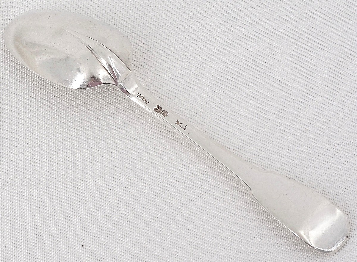 Table Spoon, Solid Silver 18th Century, Rat Tail, Paris 1727-32, Vincent Le Clerc.