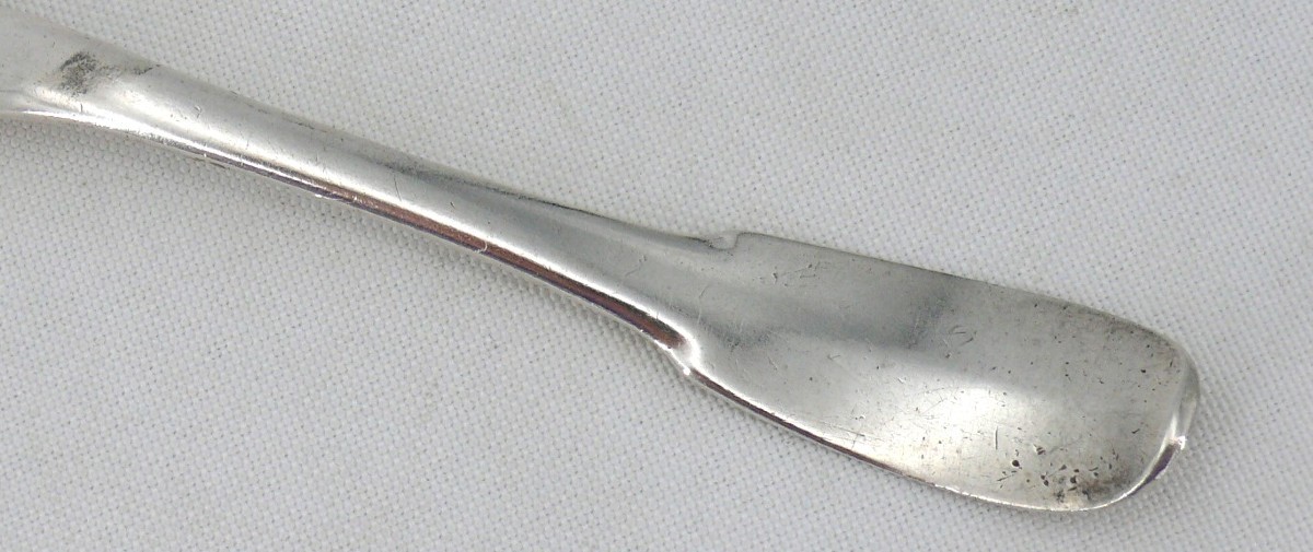 Fourchette argent massif XVIIIe, Uniplat, Quimper, Bretagne, Louis Le Febvre.-photo-4