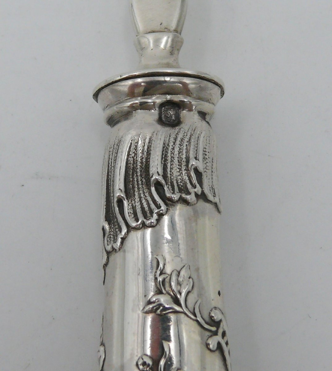 Eugène Collet, pelle à poisson argent massif Minerve, style Louis XV, parfait état.-photo-3