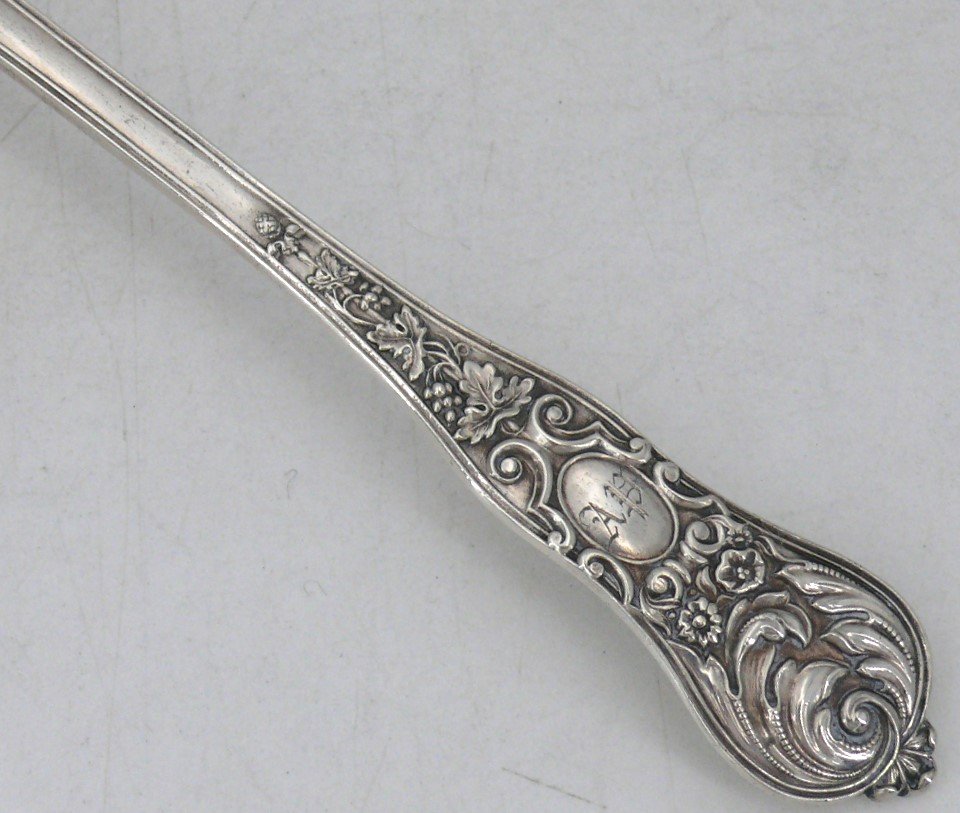 Solid Silver Sprinkling Spoon, Vieillard Hallmark 1819-1838, Vine.-photo-3
