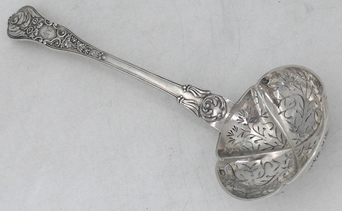 Solid Silver Sprinkling Spoon, Vieillard Hallmark 1819-1838, Vine.-photo-3