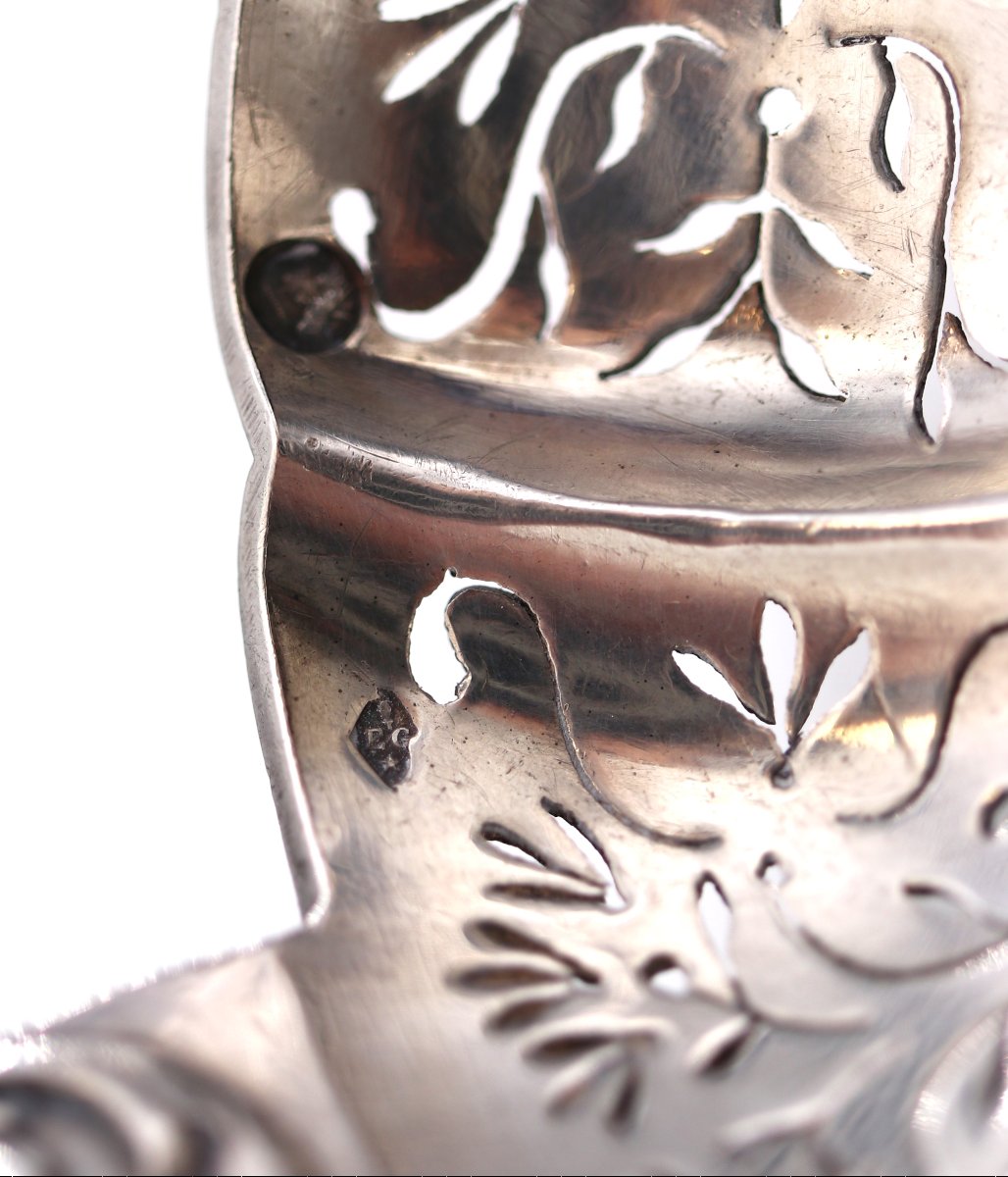 Solid Silver Sprinkling Spoon, Vieillard Hallmark 1819-1838, Vine.-photo-6