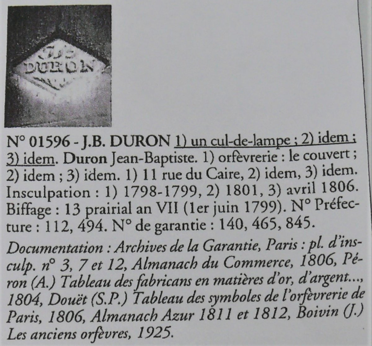 4 cuillères à café, thé, dessert en argent massif, 1er coq, modèle au Filet, 1798-1809.-photo-4