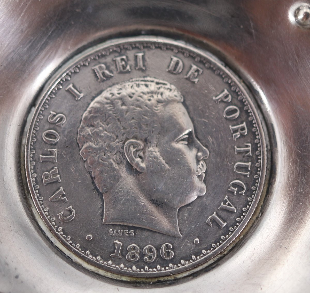 Solid Silver Coin Tastevin, Portugal, 500 Reis 1896 + 200 Reis 1909.-photo-7