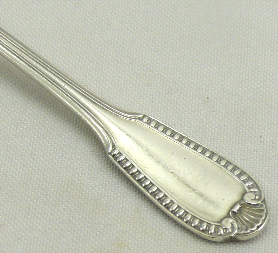Boulenger, Minerva Solid Silver, Godrons Coquille Model, 6 Mocha Spoons.-photo-3
