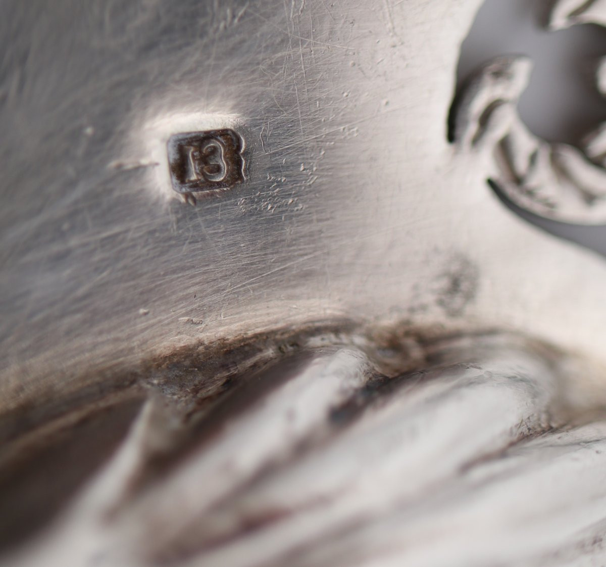 Very Beautiful Fish Serving Shovel, Solid Silver Austria, 19th Century, Openwork.-photo-5