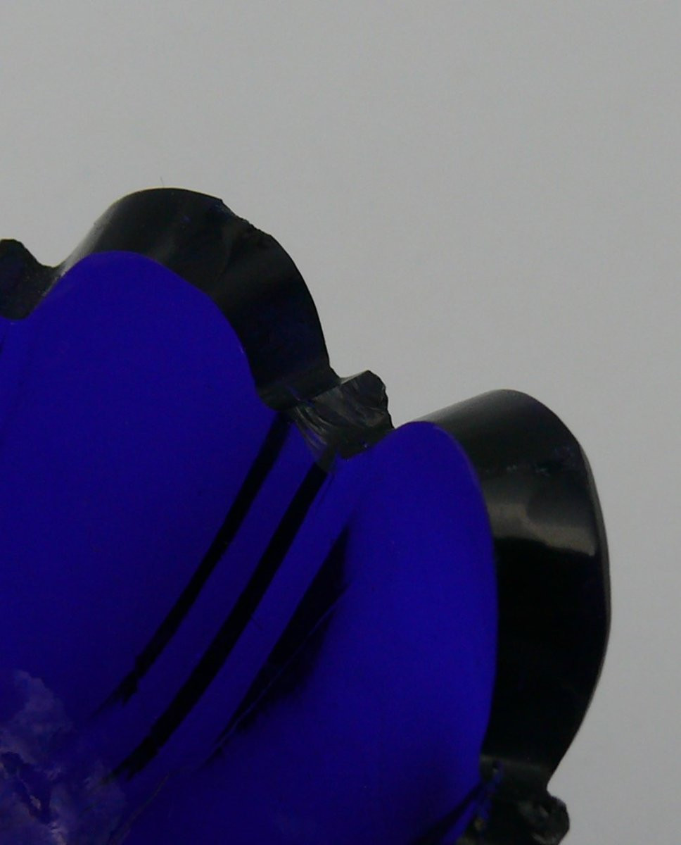 Salière, saleron double argent massif Minerve sur piédouche, verrines bleues.-photo-6