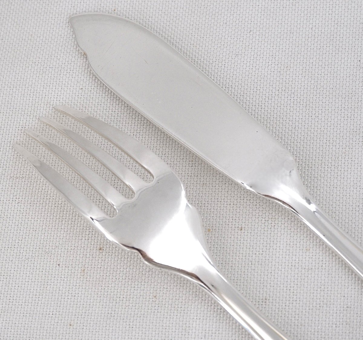 Christofle Dax Pattern, 12 Fish Cutlery Pieces, 24 Pieces In Silver-plated Metal, Perfect Condition.-photo-3