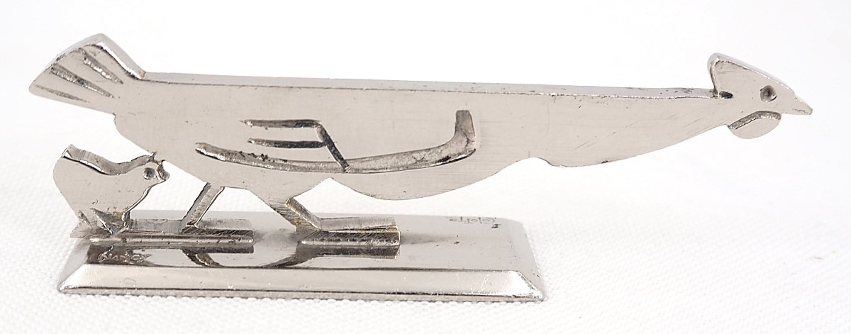 Aristide Colotte, 12 porte-couteaux animaliers, Art Déco, excellent état, écrin.-photo-5