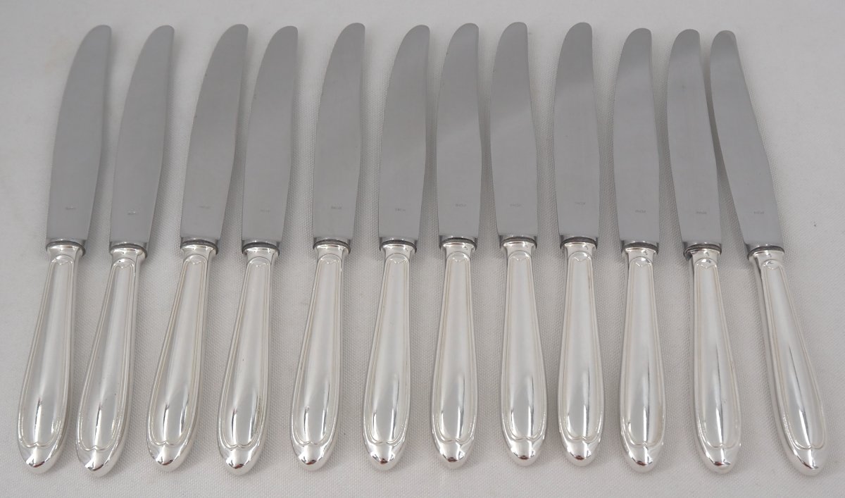 Ravinet d'Enfert Model Filet Droit, 24 Knives: 12 Table Knives + 12 Dessert Knives, Dessert Knives, Cheese Knives-photo-1