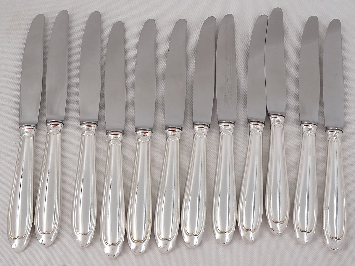 Ravinet d'Enfert Model Filet Droit, 24 Knives: 12 Table Knives + 12 Dessert Knives, Dessert Knives, Cheese Knives-photo-3