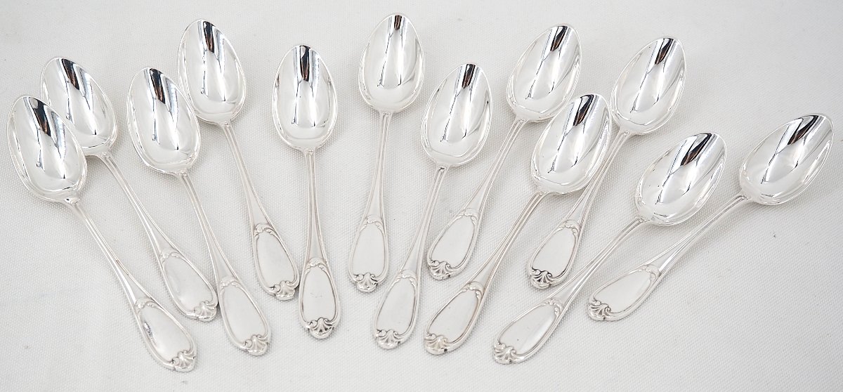 Ercuis Pompadour Model, 37-piece Silver-plated Menagère Set, Louis XV Style.-photo-1