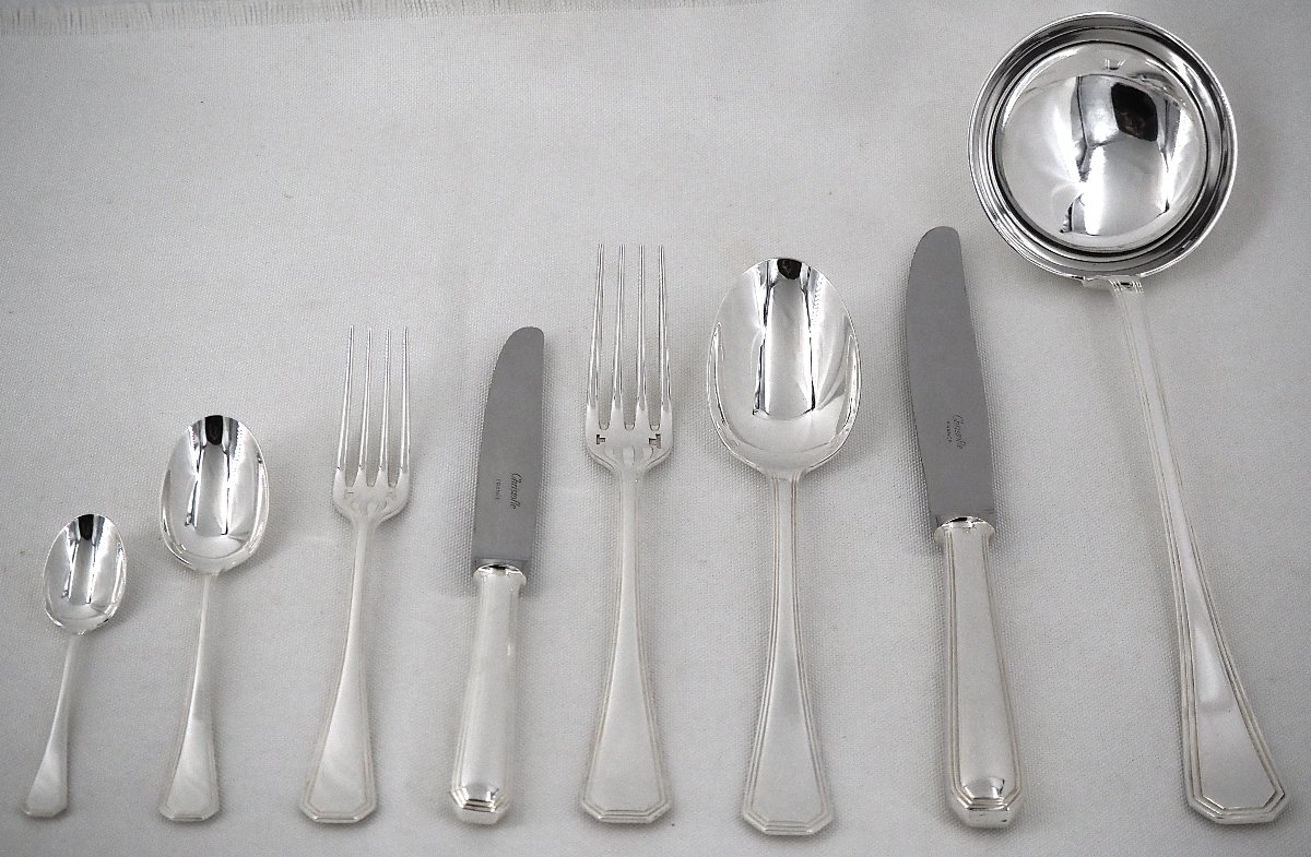 Christofle América Model, Household Set Of 57 Pieces For 8 Persons, Near New.-photo-2