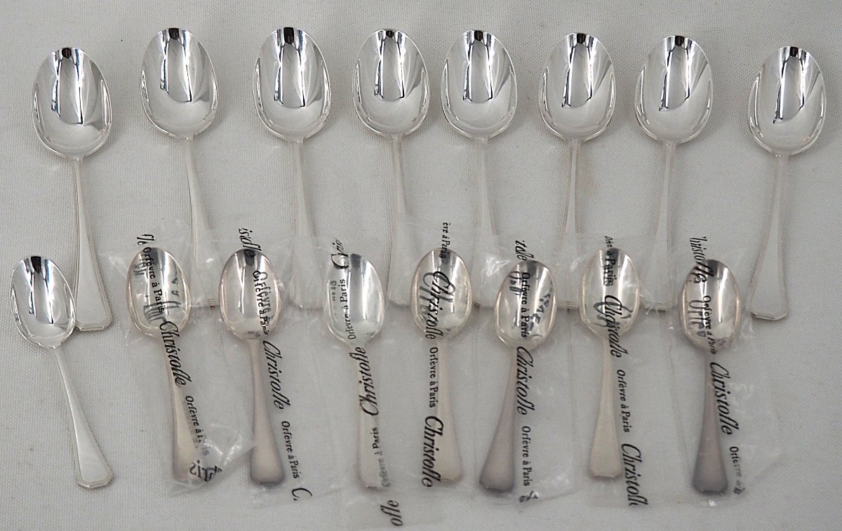 Christofle América Model, Household Set Of 57 Pieces For 8 Persons, Near New.-photo-4