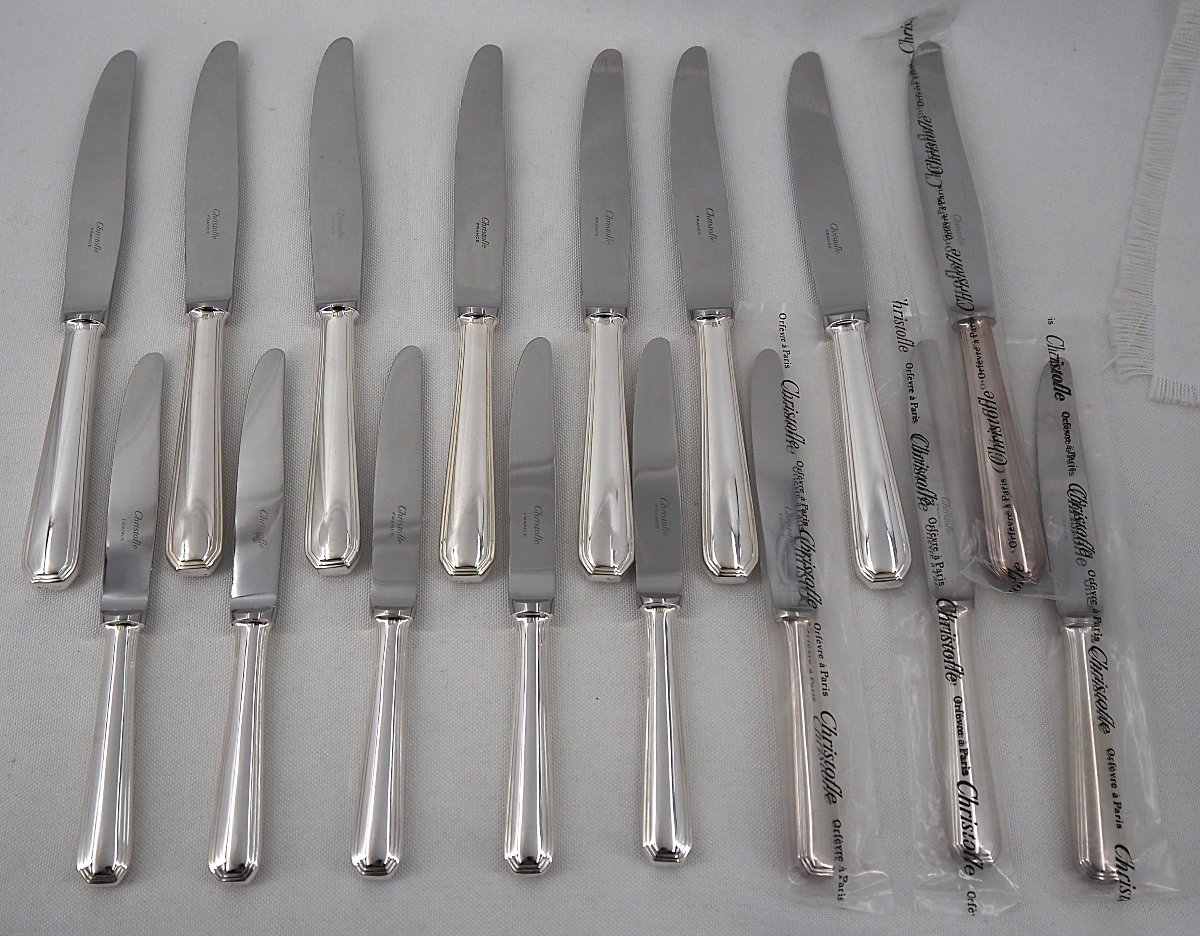 Christofle América Model, Household Set Of 57 Pieces For 8 Persons, Near New.-photo-4