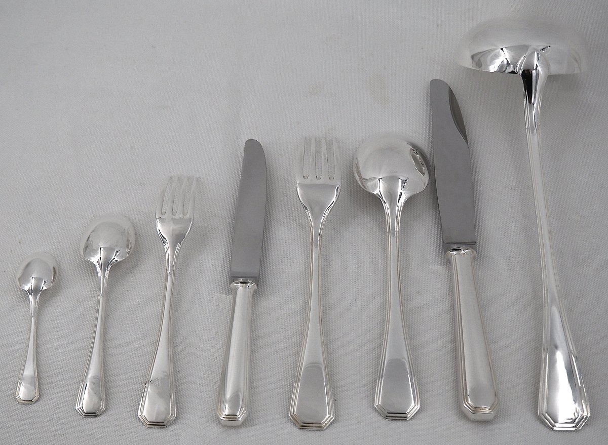 Christofle América Model, Household Set Of 57 Pieces For 8 Persons, Near New.-photo-5