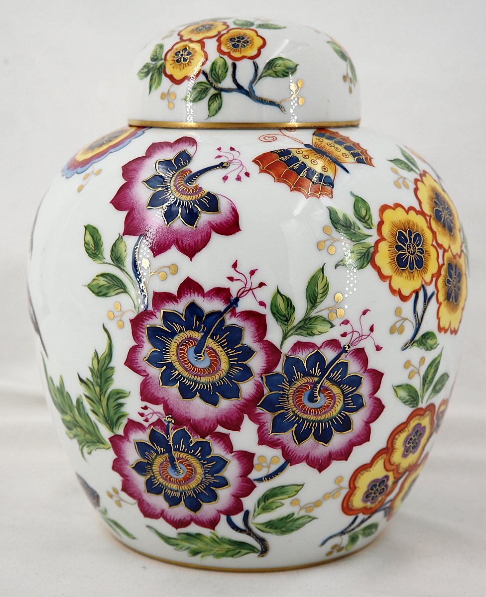 Le Tallec In Paris, Porcelain Covered Pot, Complete, Signed, In Excellent Condition.-photo-2