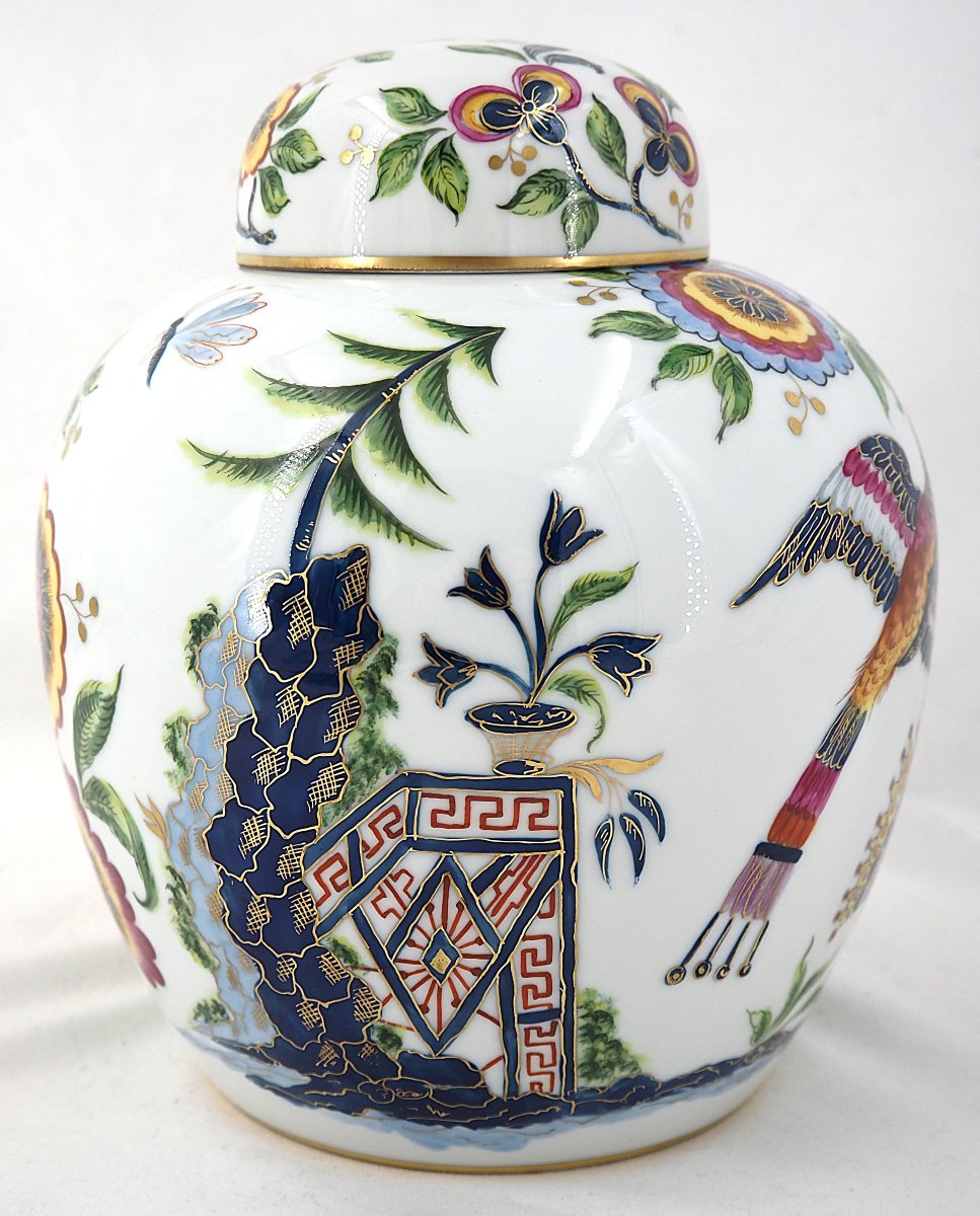 Le Tallec In Paris, Porcelain Covered Pot, Complete, Signed, In Excellent Condition.-photo-1
