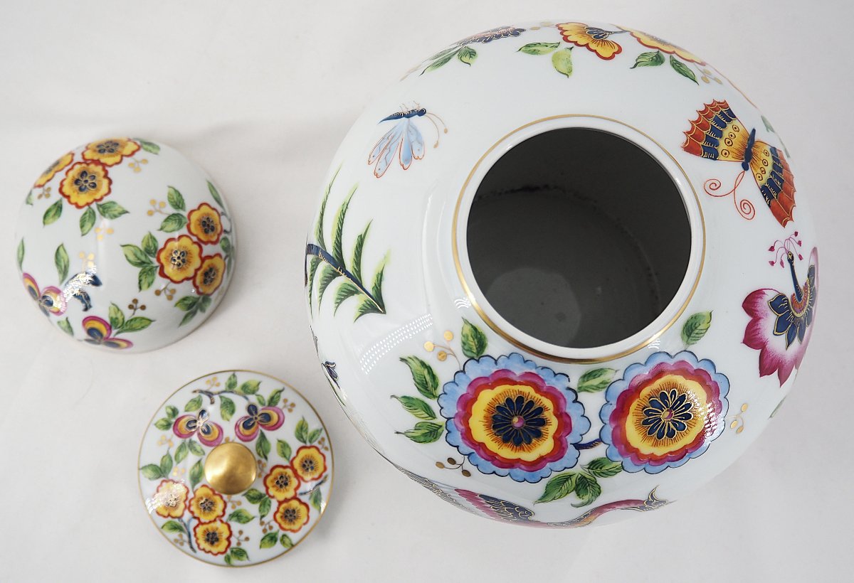 Le Tallec In Paris, Porcelain Covered Pot, Complete, Signed, In Excellent Condition.-photo-3