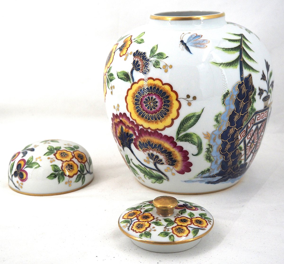Le Tallec In Paris, Porcelain Covered Pot, Complete, Signed, In Excellent Condition.-photo-4
