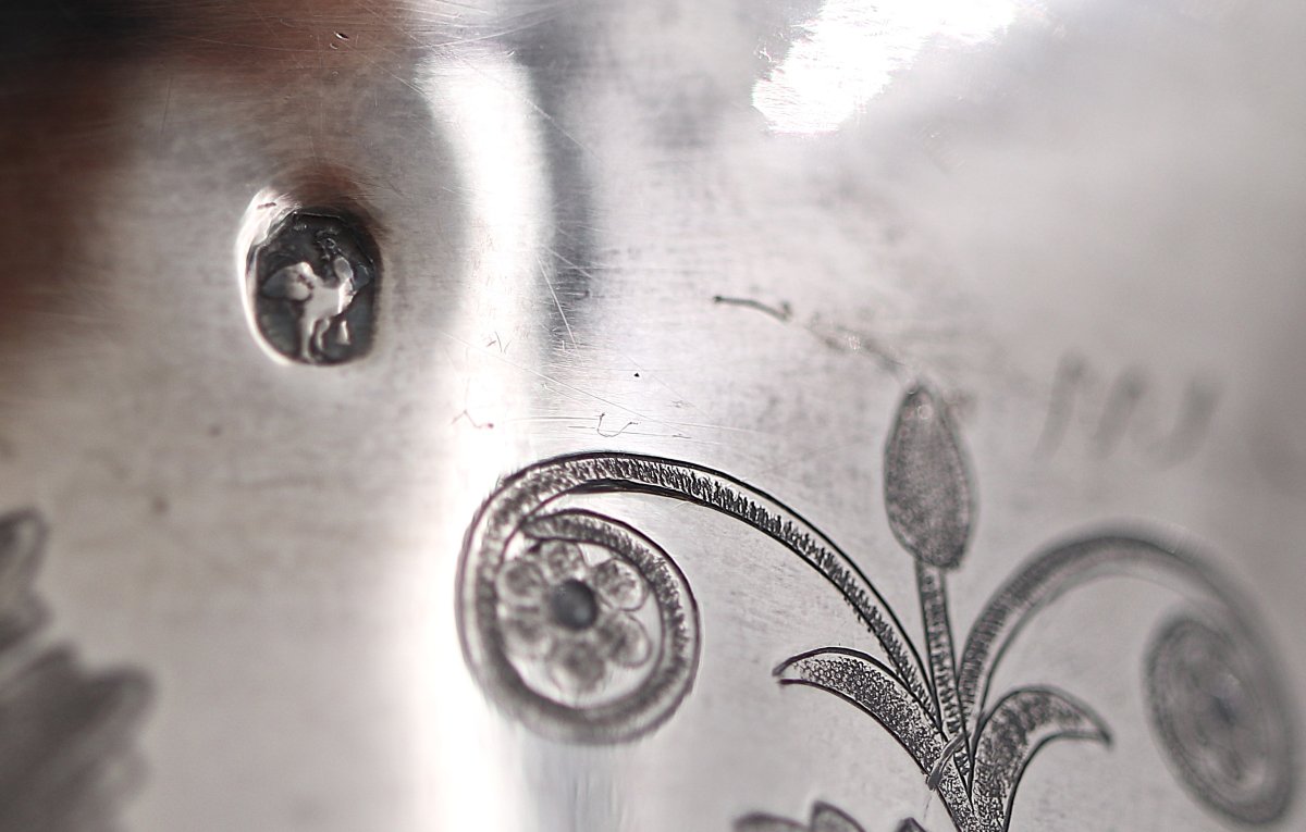 Sucrier couvert argent massif époque Empire, 1er coq, 659 g, excellent état.-photo-7