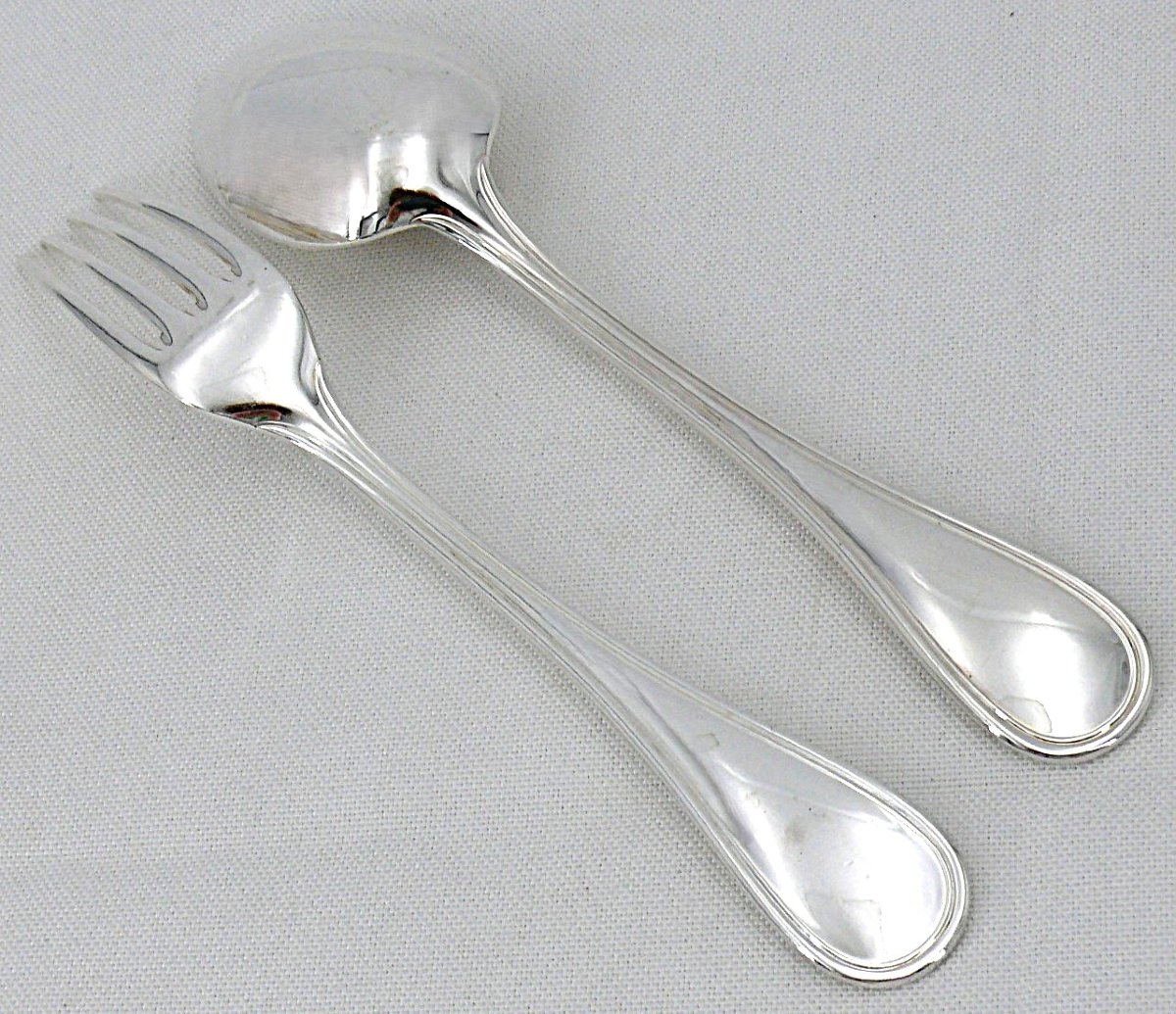Christofle modèle Albi, 12 couverts de table, métal argenté, 24 pièces, excellent état.-photo-2